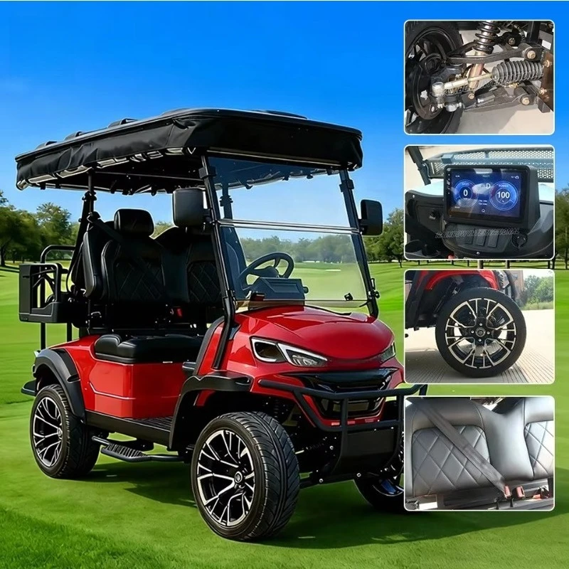 4 Seater 72V Golf Car with Custom Color and Customizable Rear Cargo Space