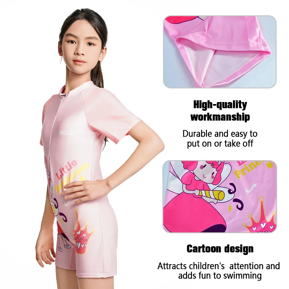 2024 New Fashion Children\'s Swimwear Cute Cartoon Girls One-Piece Swimming Costume Toddler Breathable Swimming Suit Girls