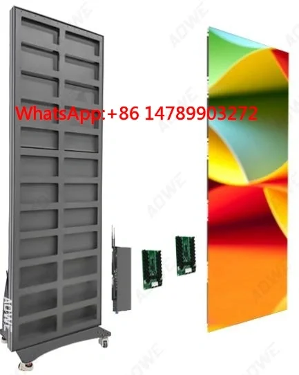 P2.0 P2.5 Movable Floor Stand Panel Indoor Digital Advertising Poster Wall