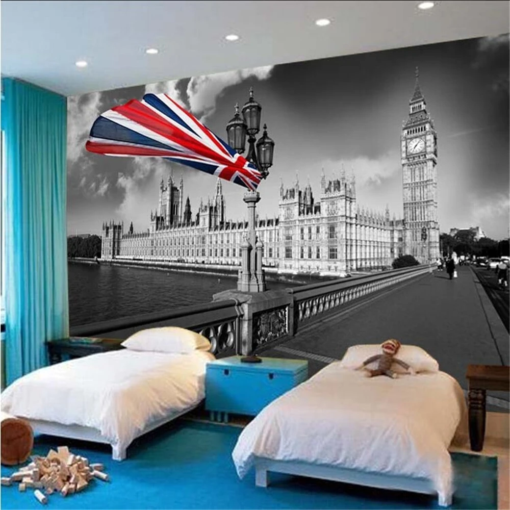 Custom wall paper 3d wallpaper Bar modern retro nostalgia London wall stickers mural wallpaper for living room home decorations