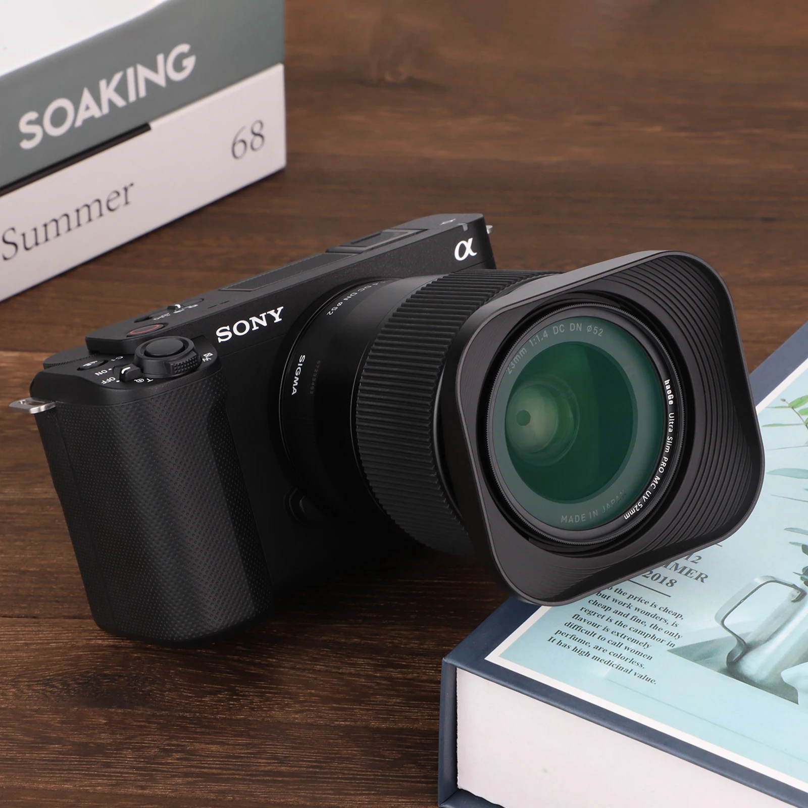 Haoge-parasol cuadrado de Metal para objetivo, bayoneta para Sigma 23mm F1.4 DC DN, LH-SM23