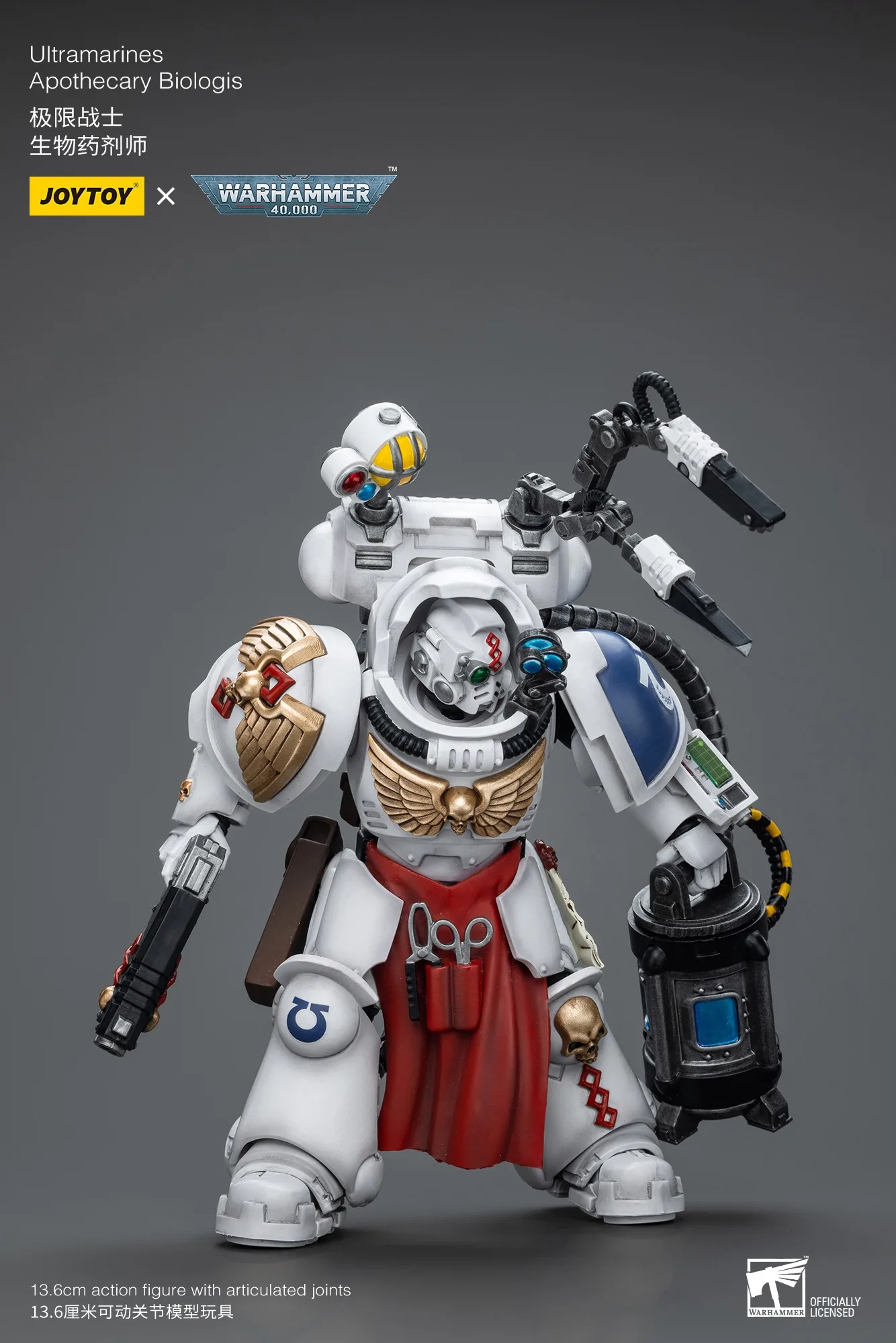 JOYTOY Warhammer 40K figurines 1/18 Ultramarines apotécaire Biologis modèle jouet garçon cadeaux 3.75 pouces