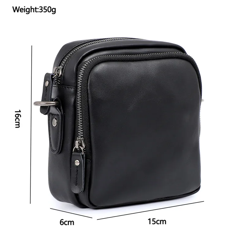 Men's Waist Bag Genuine Leather Mini Shoulder Crossbody Bag Fashion Vintage Small Satchel Mobile Phone Bag Small Satchel For Men