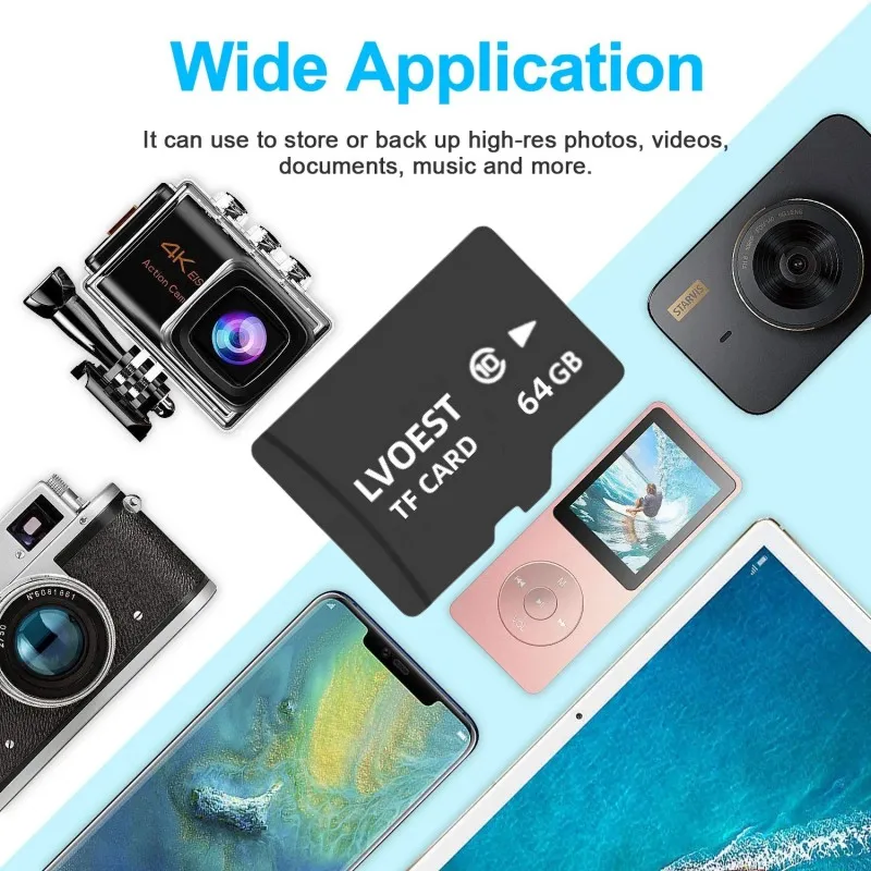64 GB Heimüberwachungs-Speicherkarte für Kameras, 32 GB Hochgeschwindigkeits-TF-Karte im FAT32-Format, 64 GB Tablet-Telefon, TF-Smartcard