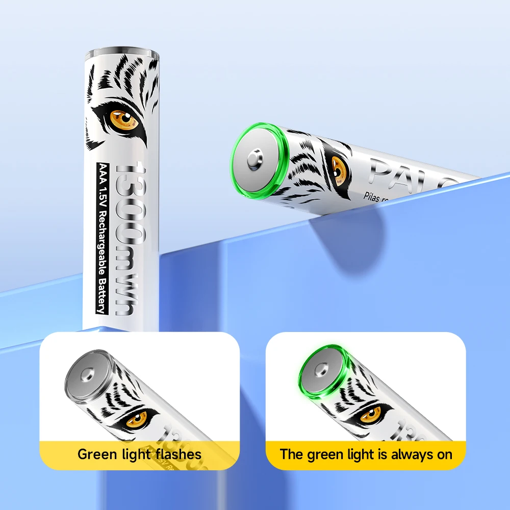PALO High Capacity 1.5V AAA Rechargeable Battery 1300mWh AAA 1.5V Li-ion Battery LR3 Batteries for Remote Control Wireless Mouse