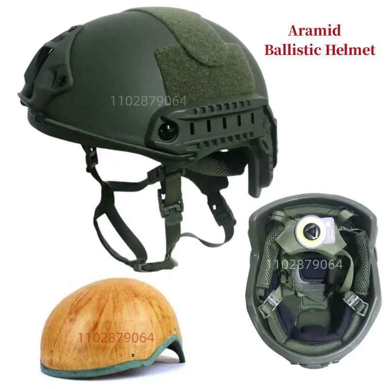 Ballistic Helmet -Wendy Aramid Kevlar Tactical Ballistic Helmet FAST army green NIJ IIIA.44 High Cut - Bulletproof helmet