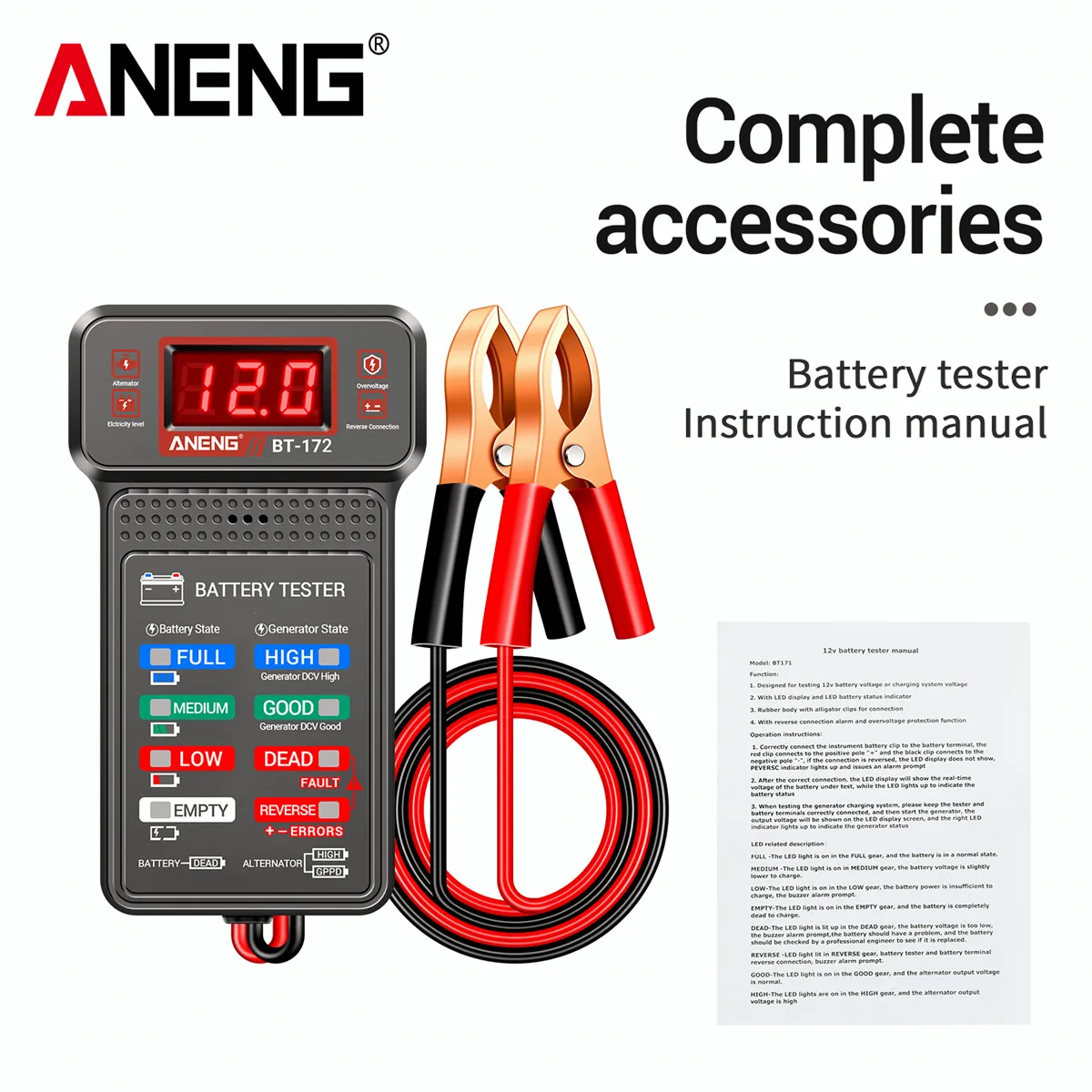 Car Battery Test Voltage Internal Resistance Detector High-precision Battery Checker Car Battery Tester Life Capacity