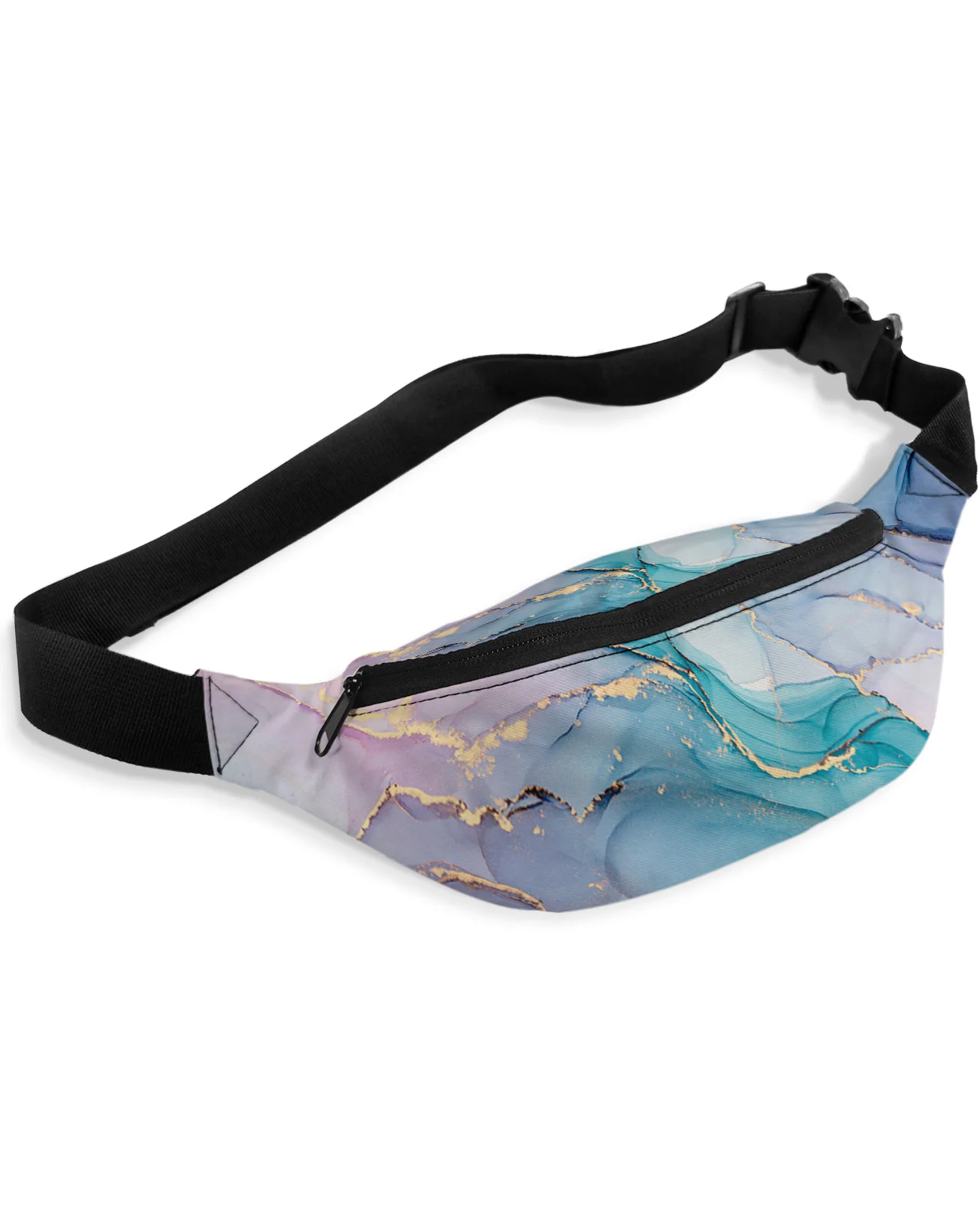 Marble Turquoise Pink Men Wallet Women Waist Bag Fanny Pack Purse Large Phone Belt Bag Wallet Pouch Waterproof Banana Hip Bags