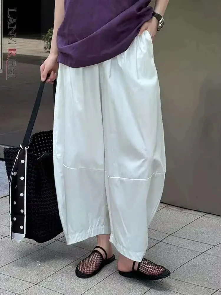 

Брюки-шаровары с высокой талией для женщин, однотонные, офисные, модные, летние, новинка