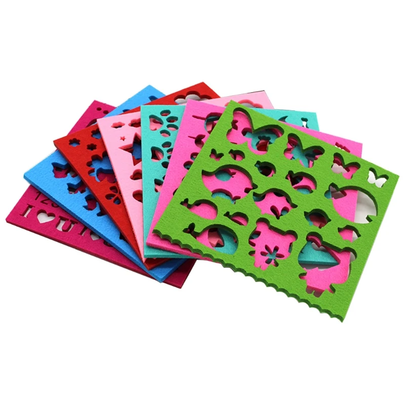 7pcs Felt Mold Needle Felting DIY Craft Stencil Applique Handicraft Woolen Felting Shaping Mould