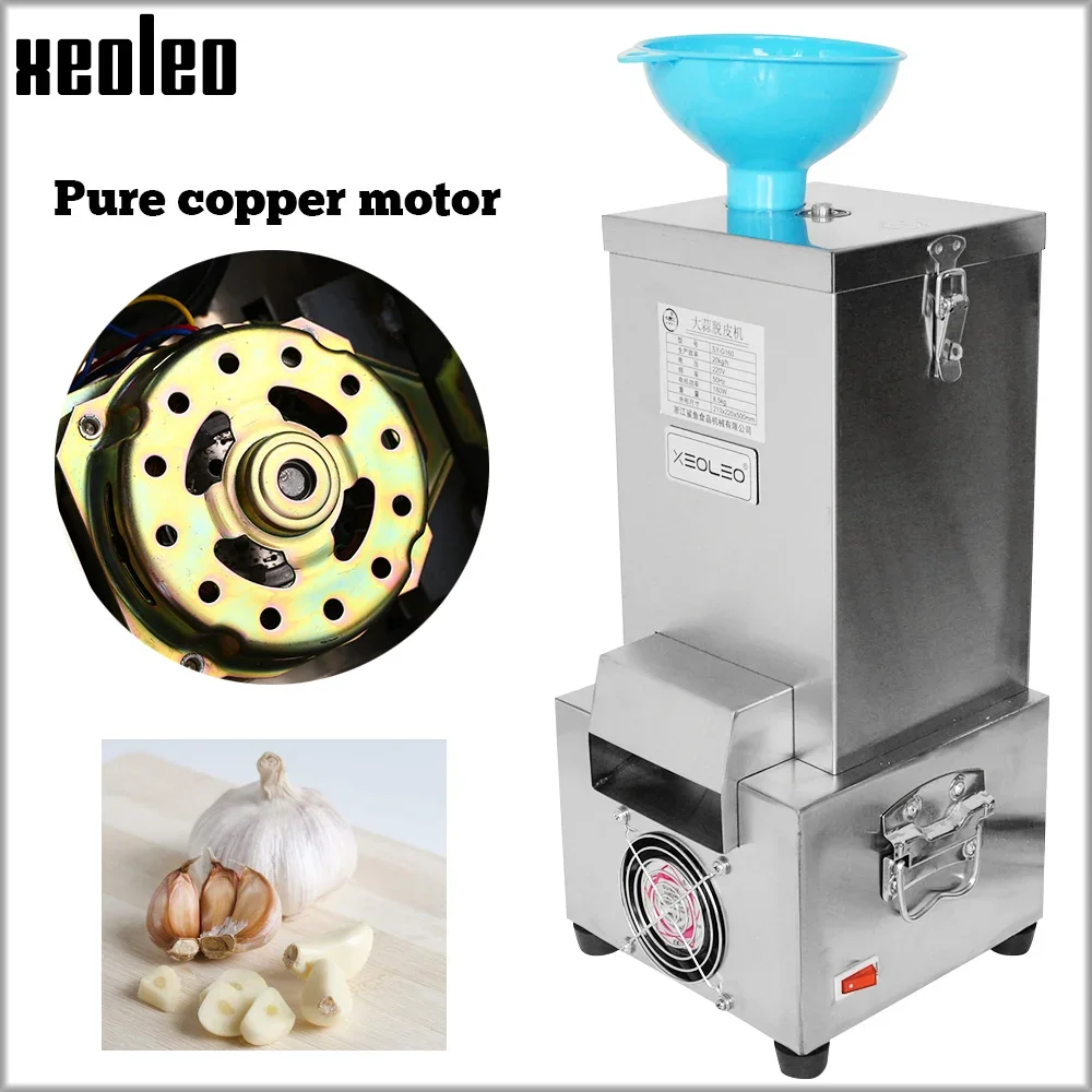 XEOLEO Garlic peeler machine 180W electric peeler Garlic skin peeling Maker Stainless steel Electric Garlic peeler 20Kg/H 220V