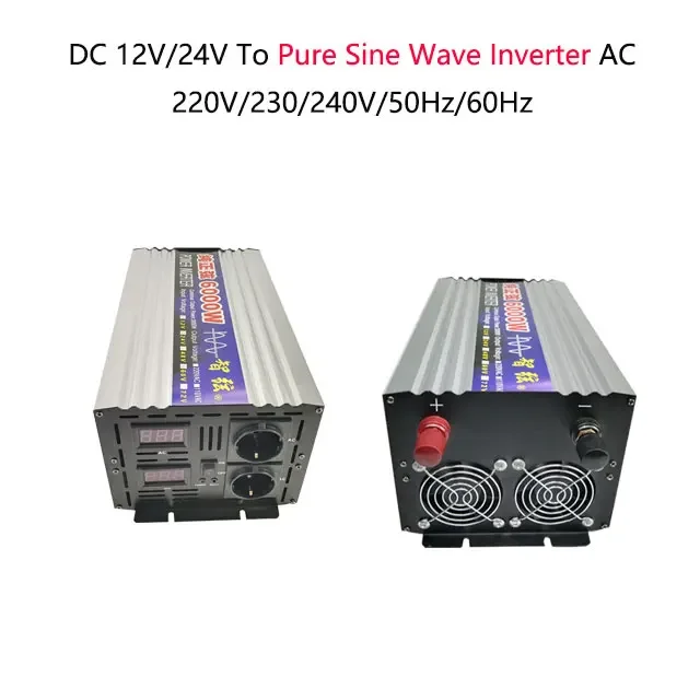 High quality converter LED12V 24V 48V 60V 220V 230V 240V 50Hz 60Hz 6000w Voltage Transformer Solar Power Inverter