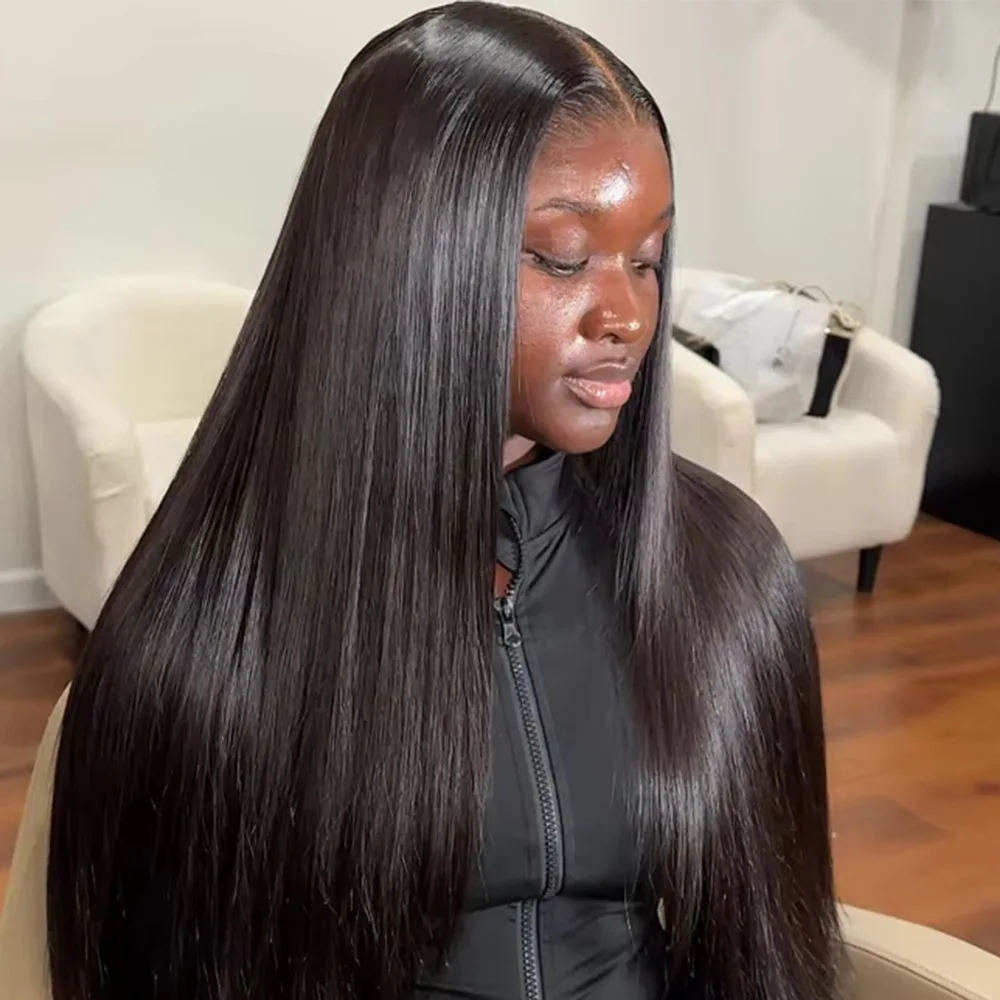 

Парик из натуральных бразильских волос с HD-кружевом 13x6, прямой, 26-40 дюймов, 200% плотность, предварительно выщипанный, 7x6, 360 Full Lace Front Wig для женщин