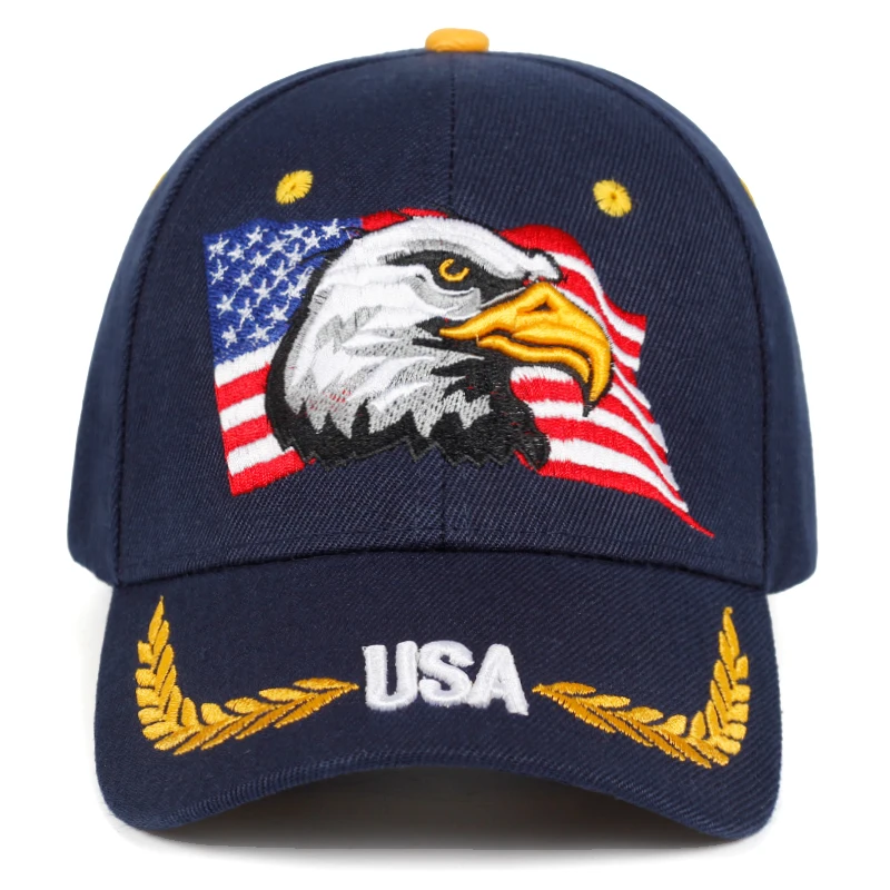 Unisex USA Eagle Embroidery Baseball Caps Spring and Autumn Outdoor Adjustable Casual Hats Sunscreen Hat