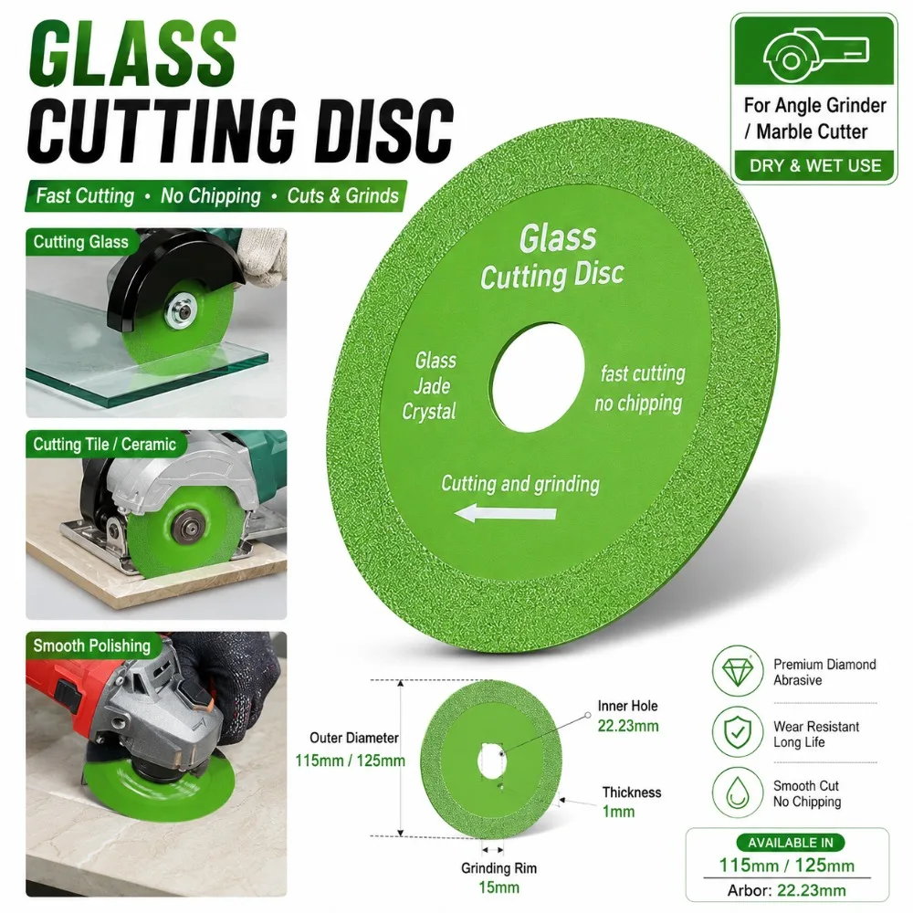Diamant-Glasschneidscheibe für Marmor, Keramikfliesen, Jade, Kristall, Schleifklinge, Glasschneideblatt