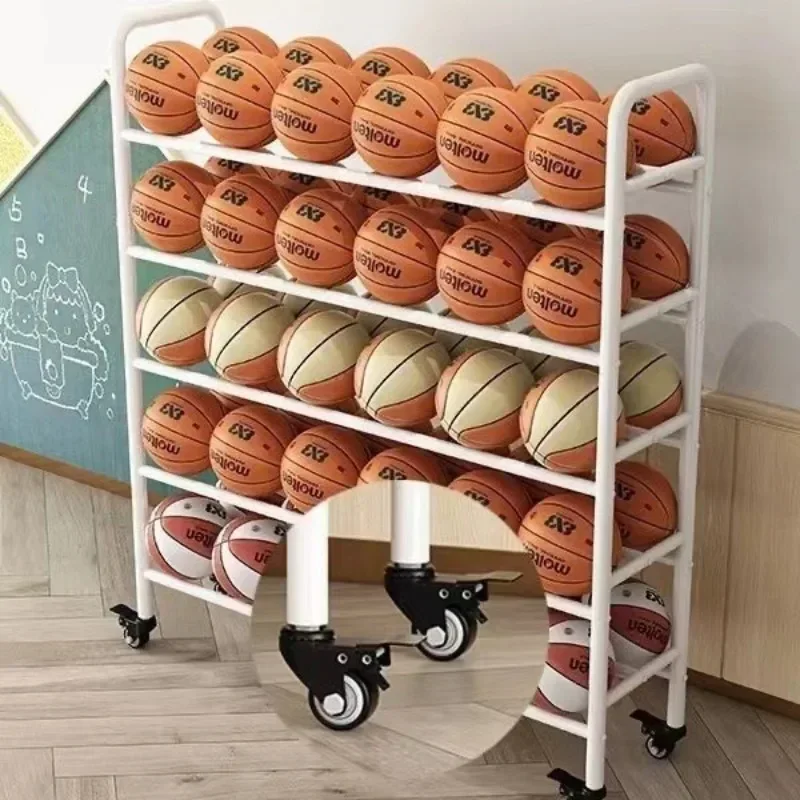 

New Model Classic Basketball Storage Rack School Basketball Rack Volleyball Football Stadium Movable Cart Ball Storage Rack