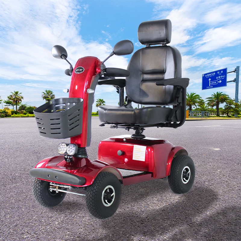 Elderly scooter four-wheeled electric vehicle medium-sized household pick-up and drop-off children double battery car