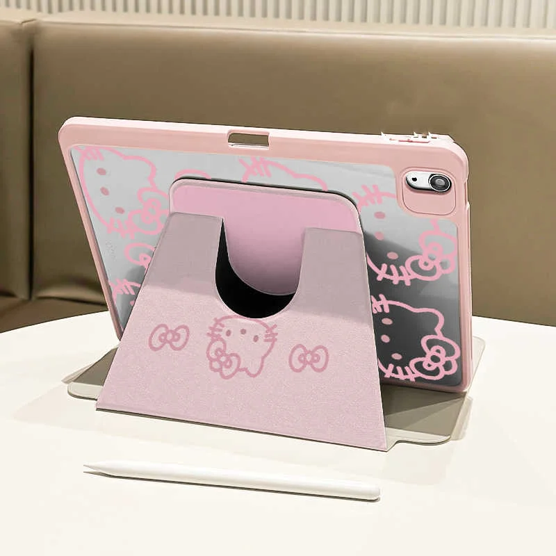 Cartoon Hello Kitty Ipad Case For Ipad 7/8/9th 10th Generation 10.9 Air 3 4 5 Mini 6 With Pen Slot Cover Cute Sanrio Acrylic