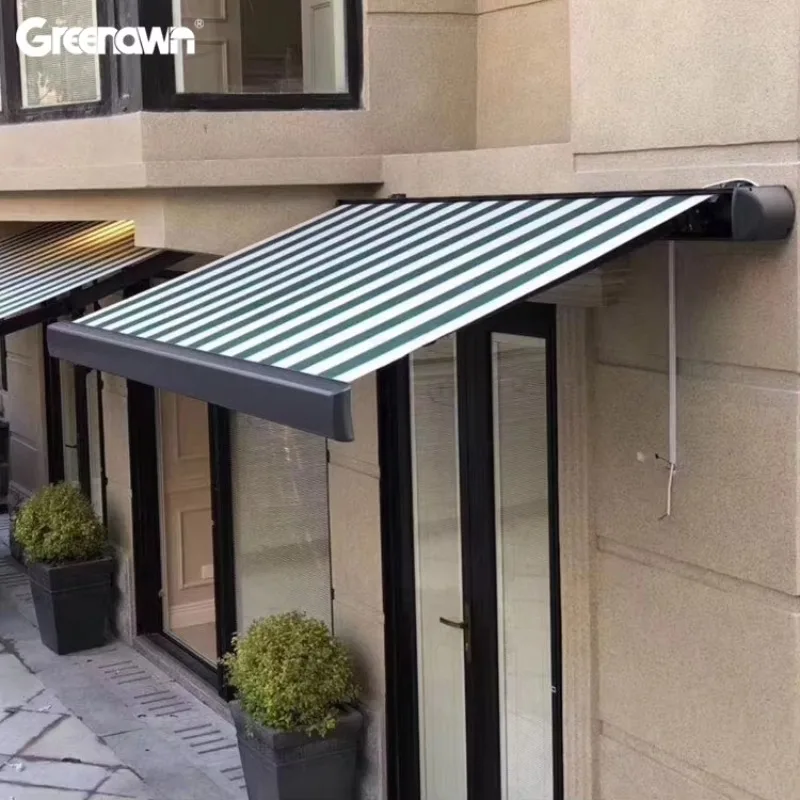 Wholesale Modern Motorized Cassette Balcony Retractable Roof Awning Powder Coated Frame Outdoor Fabric Nature Pressure Treated