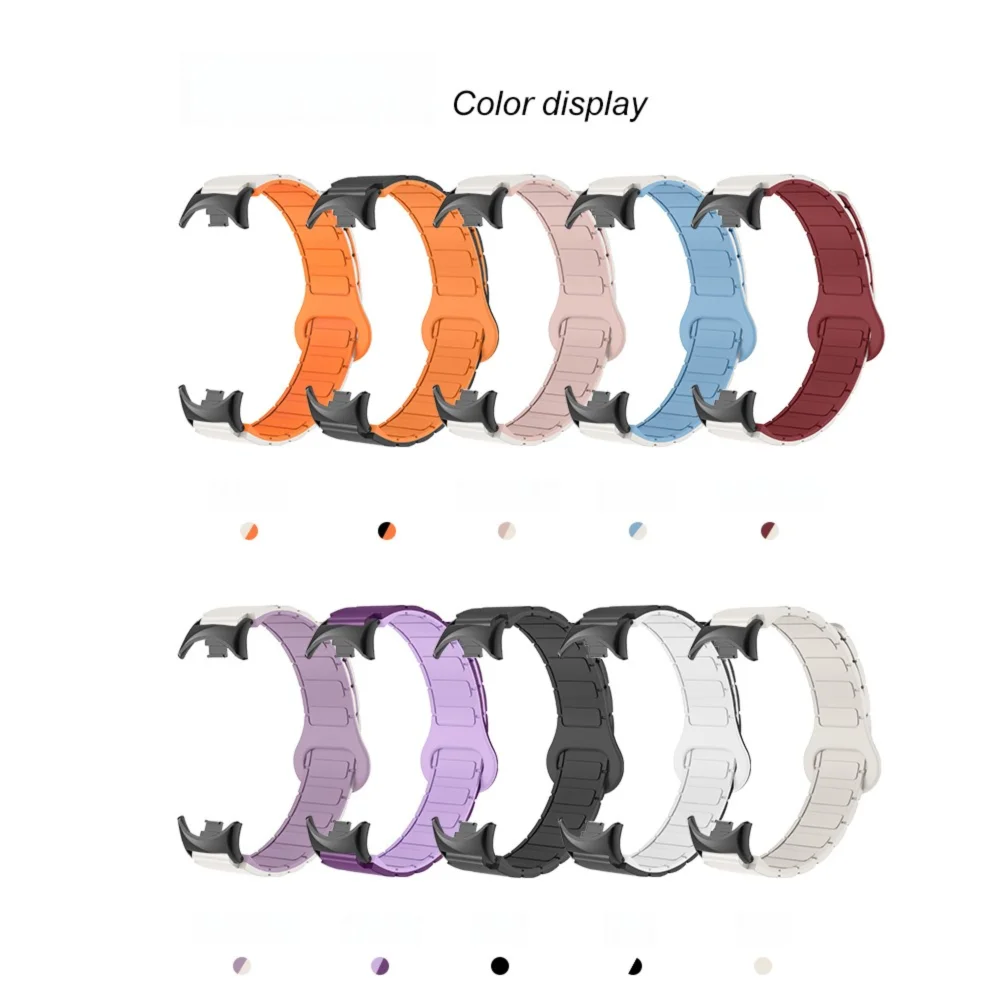 12 мм ремешок с магнитной петлей для Xiaomi Band 8/8NFC/9/9NFC, сменный стиль брони, мягкий и легкий силиконовый смарт-браслет для мужчин и женщин