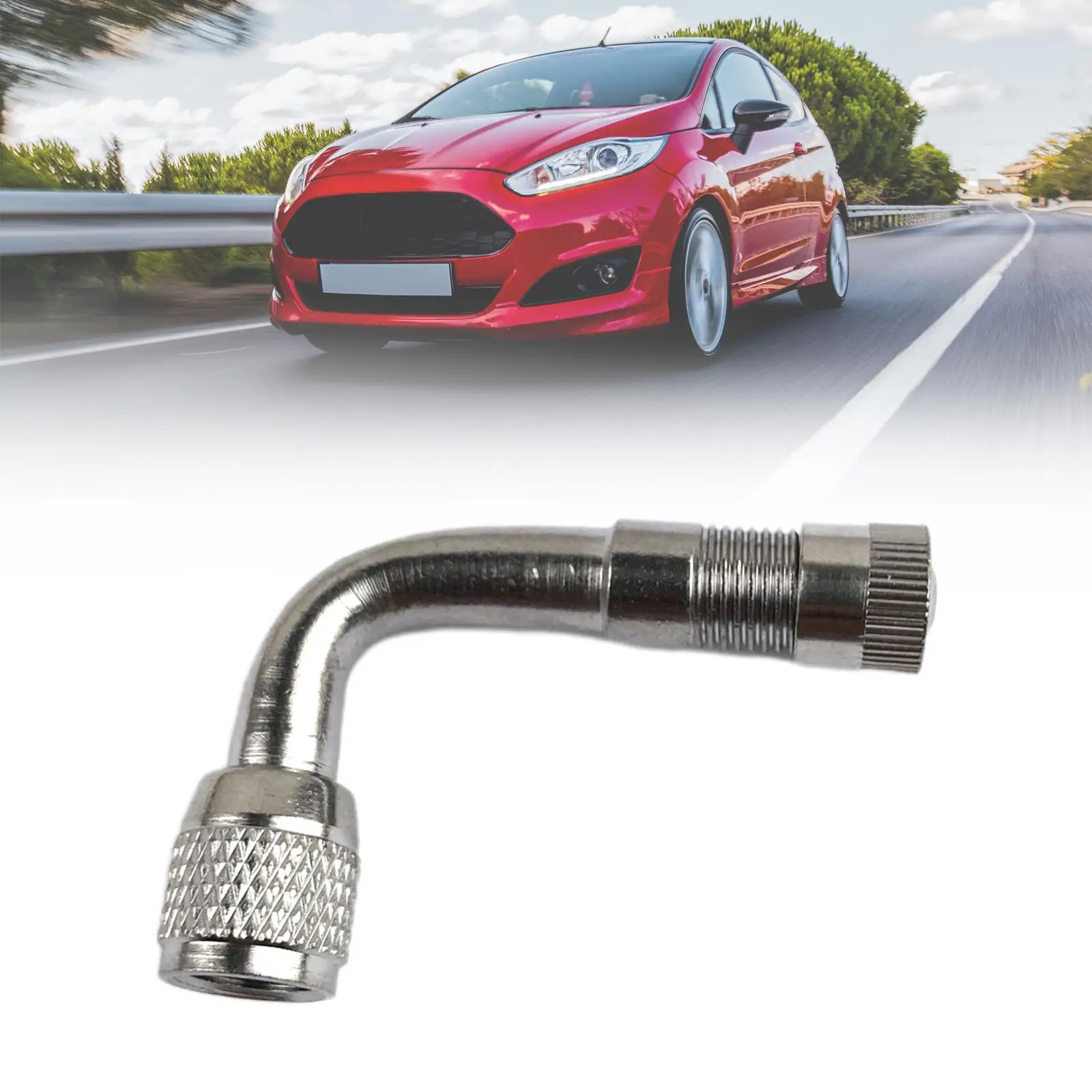 Durable Copper Tire Valve Extension Adaptor 90 Degree Valves Stem Extender for Car Valves Unicycle Bike Scooter