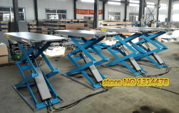 Capacity 3000 Kgs Ultrathin Scissor Car Lift With High-quality Steel Plate Small Scissor Lifting Machine With Double Cylinders