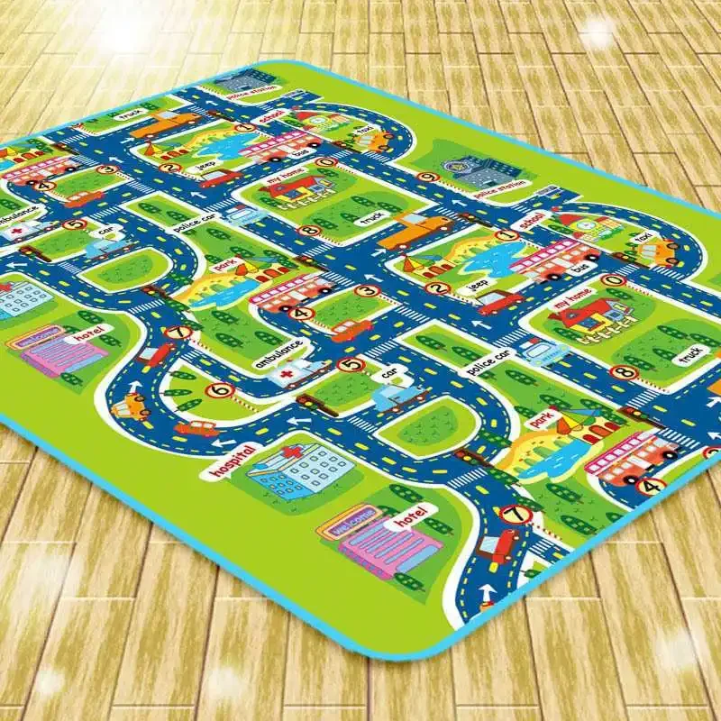 Baby Crawling Mat Non-Slip Surface Baby Carpet Rug Play Mat 0.3cm Thick Urban Track  Learning Mat for Children Game Pad