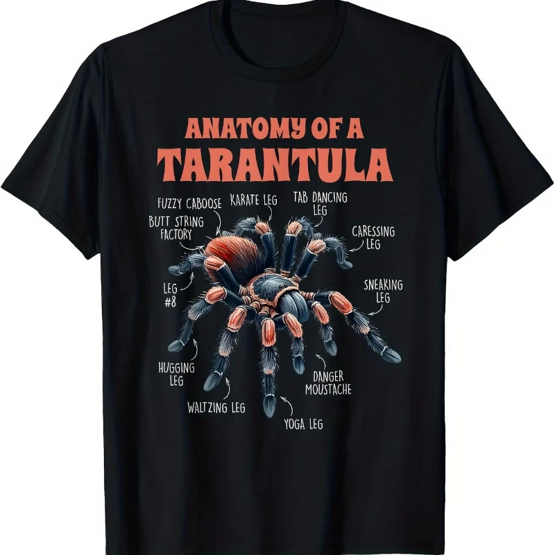 Funny Meme Anatomy of A Tarantula Men's T Shirt Women Tee Spring Summer Humor Novelty Ironic Humor Weirdcor Sarcastic Hilarious