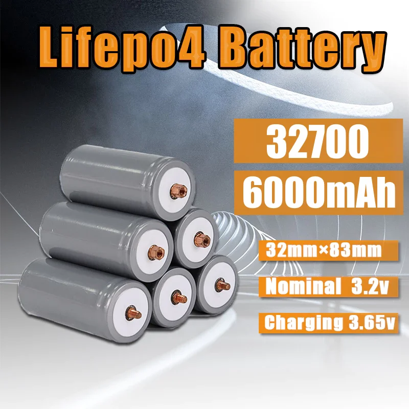 

100% Original 32700 Battery 6000mAh 3.2V Lifepo4 Rechargeable Battery Professional Lithium Iron Phosphate Power Battery W/ Screw