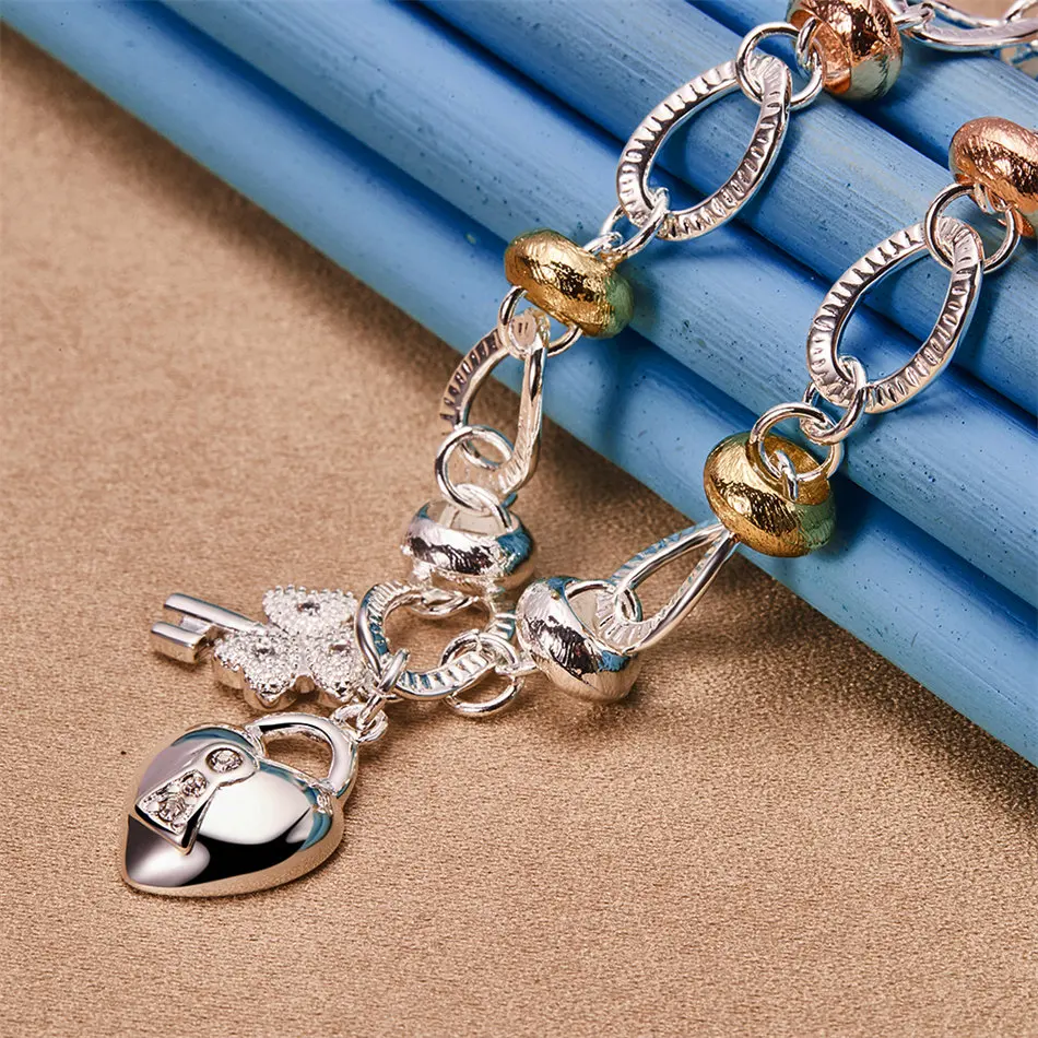 Women's 925 Sterling Silver Exquisite Love Lock Necklace