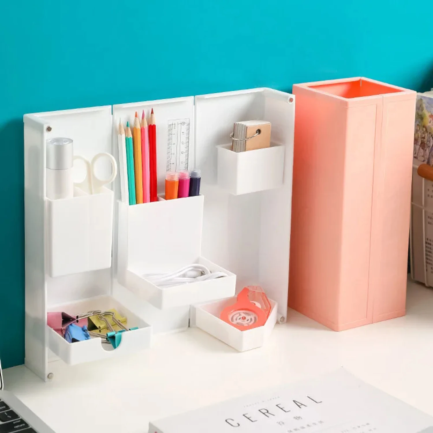

Foldable Vertical Pen Holder Home Office Storage Office Desk Multifunctional Storage Bucket Desk Organizer Stationery Organizer