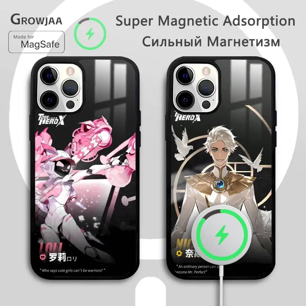

T-To Be H-HERO Anime Role Phone Case For IPhone 16 15 14 13 12 11 Pro Max Plus Mini Magsafe Mirror Wireless Magnetic Funda
