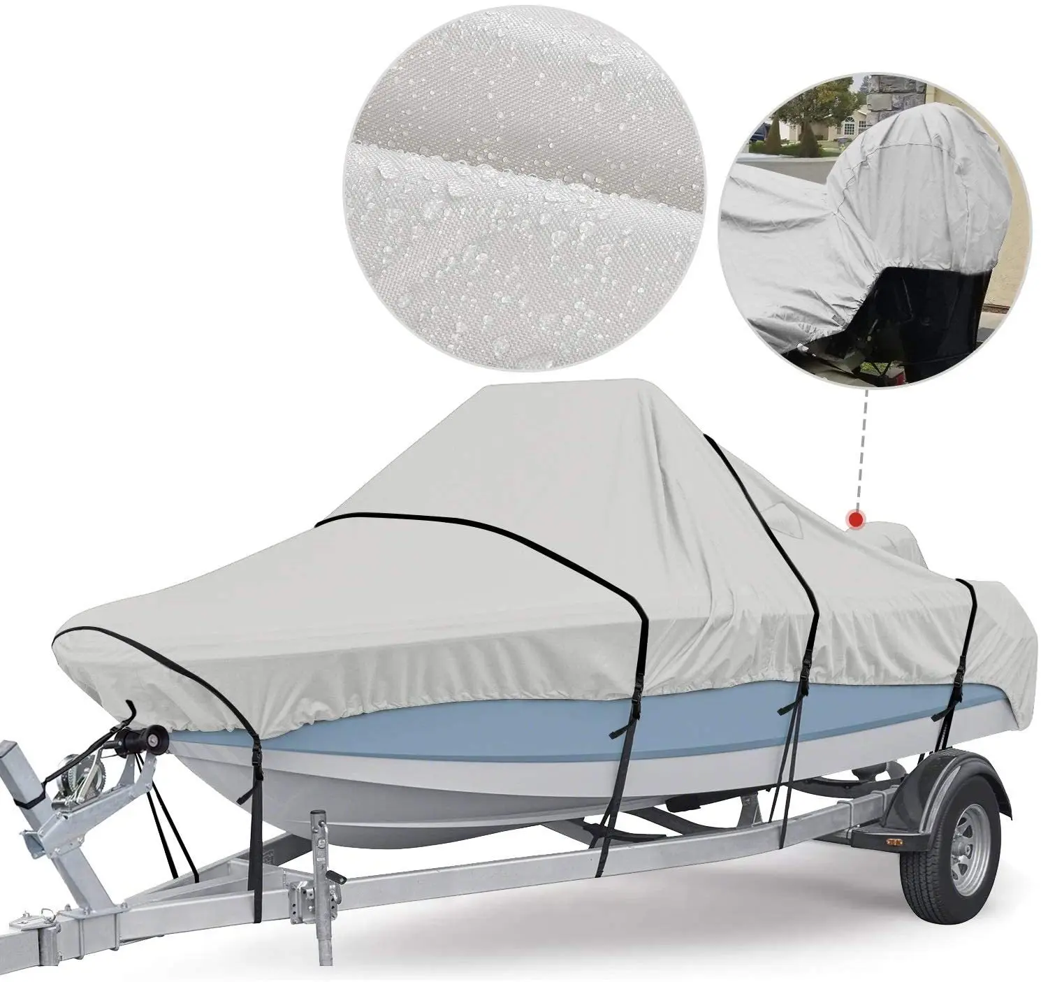 

24-26FT Yacht Cover 800D Waterproof Center Console Boat Cover Center Console Boat Heavy Duty Boat Cover