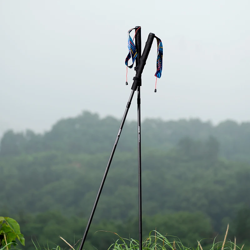 2 sztuki AONIJIE nowy składany szybki zamek na zewnątrz kije trekkingowe kijki trekkingowe 105cm 115cm kij do trekkingu na wysokość 155cm do 175cm