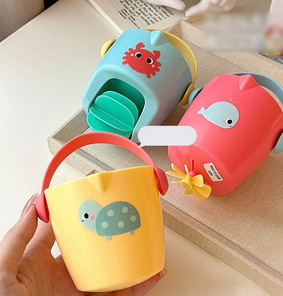 Mini Śliczne Zabawki do Kąpieli na Baby Shower, Zabawne Zabawki Łazienkowe do Wanny, Mini Dzbanek z Przeciekającą Wodą, Zabawki Plażowe, Zabawki Prysznicowe, Kubeczki do Zabawy w Wodę dla Dzieci