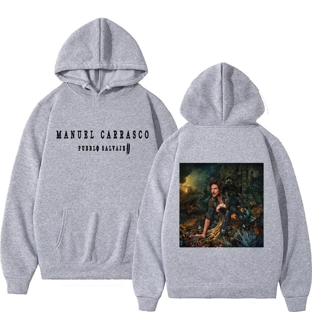 مغني الراب مانويل كاراسكو بويبلو سلفاجي جولة الجرافيك كم طويل هوديي الرجال النساء المتضخم موضة خمر مقنعين البلوز القمم #2