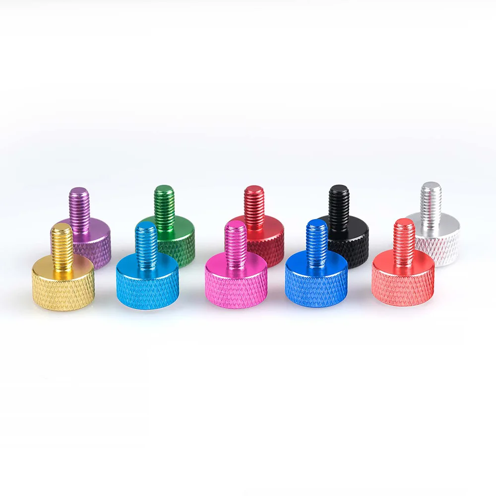 M3 M4 M5 M6 Hand Fastener Adjustable Colorful Aluminum Alloy Knurled Thumb Screw for Fishing Box Motor Outer Case Rear Cover DIY