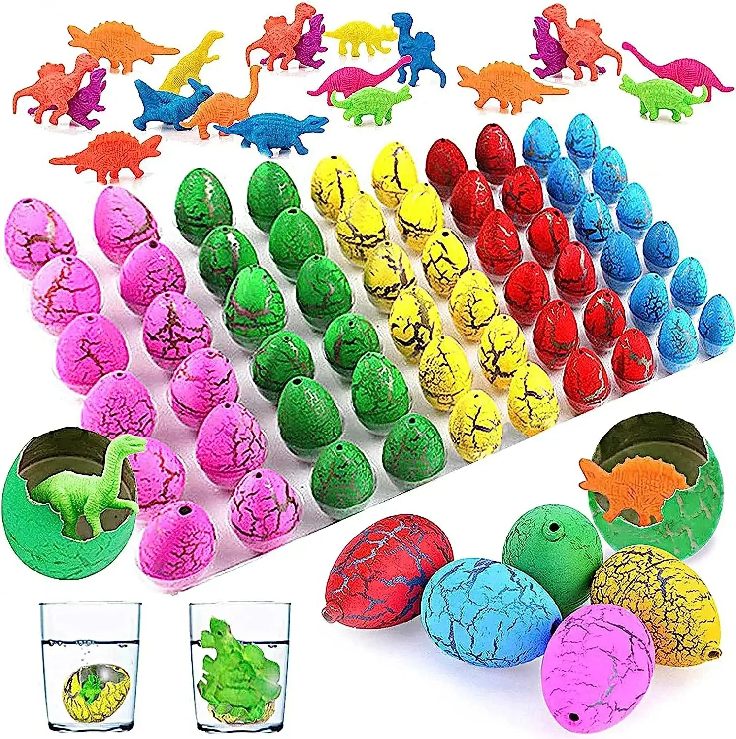 20pcs/set Magic Dinosaur Hatching Growing in Water Grow Egg Animal Breeding Process Educational Teaching Funny Toys for Kids