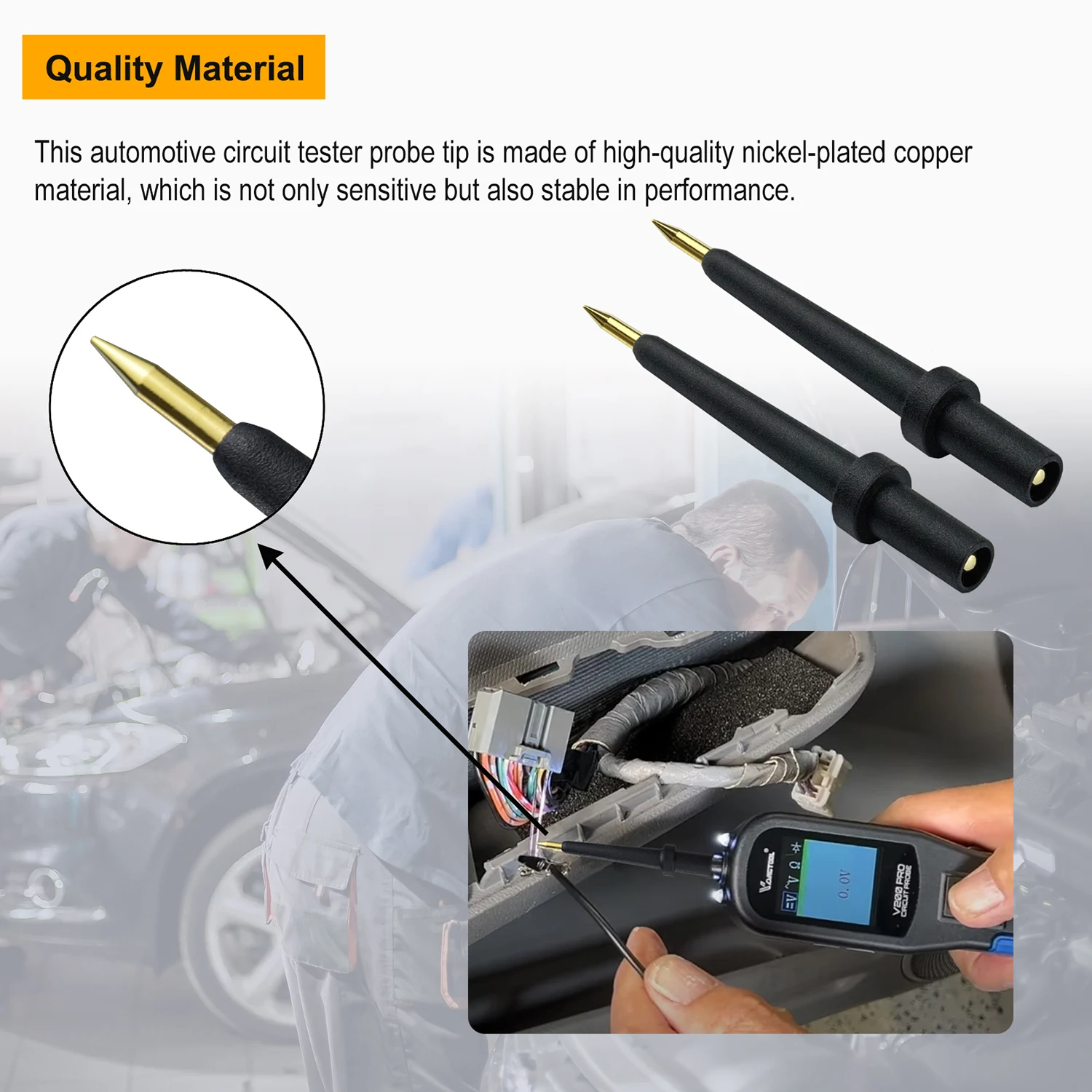 ZIBOO - 2Pk 4Mm Banana Jack 3 Ponta Preta (PPTK0024), Use para Autel Circuit Tester Power Circuit Probe