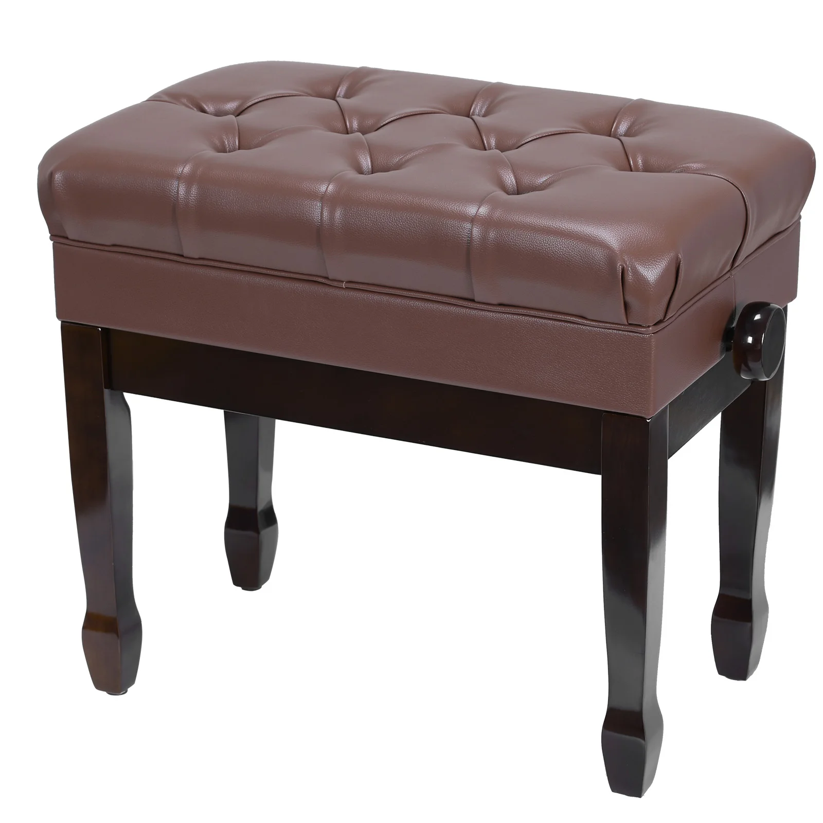 

Single Wooden Piano Stool with Bookcase Height Adjustable Musician Chair Breathable for Home/Music Room/Classroom