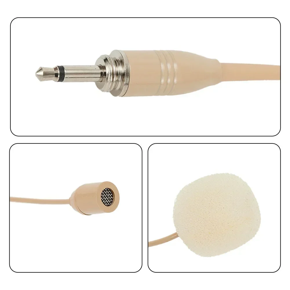 Single-ear Headset Microphone 3 Pin 4 Pin Plug Accessory Replace Replacement XLR 4 Pin 3.5mm Beige Top Sensitivity