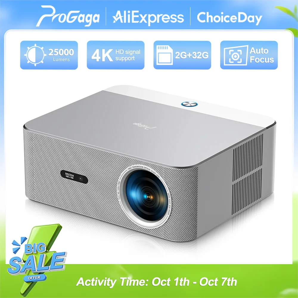 PROGAGA PG610W Full HD 1080P Projector Android 4K WiFi 2G 32G PG610W Beamer Home Theater Meeting Game Video Projector