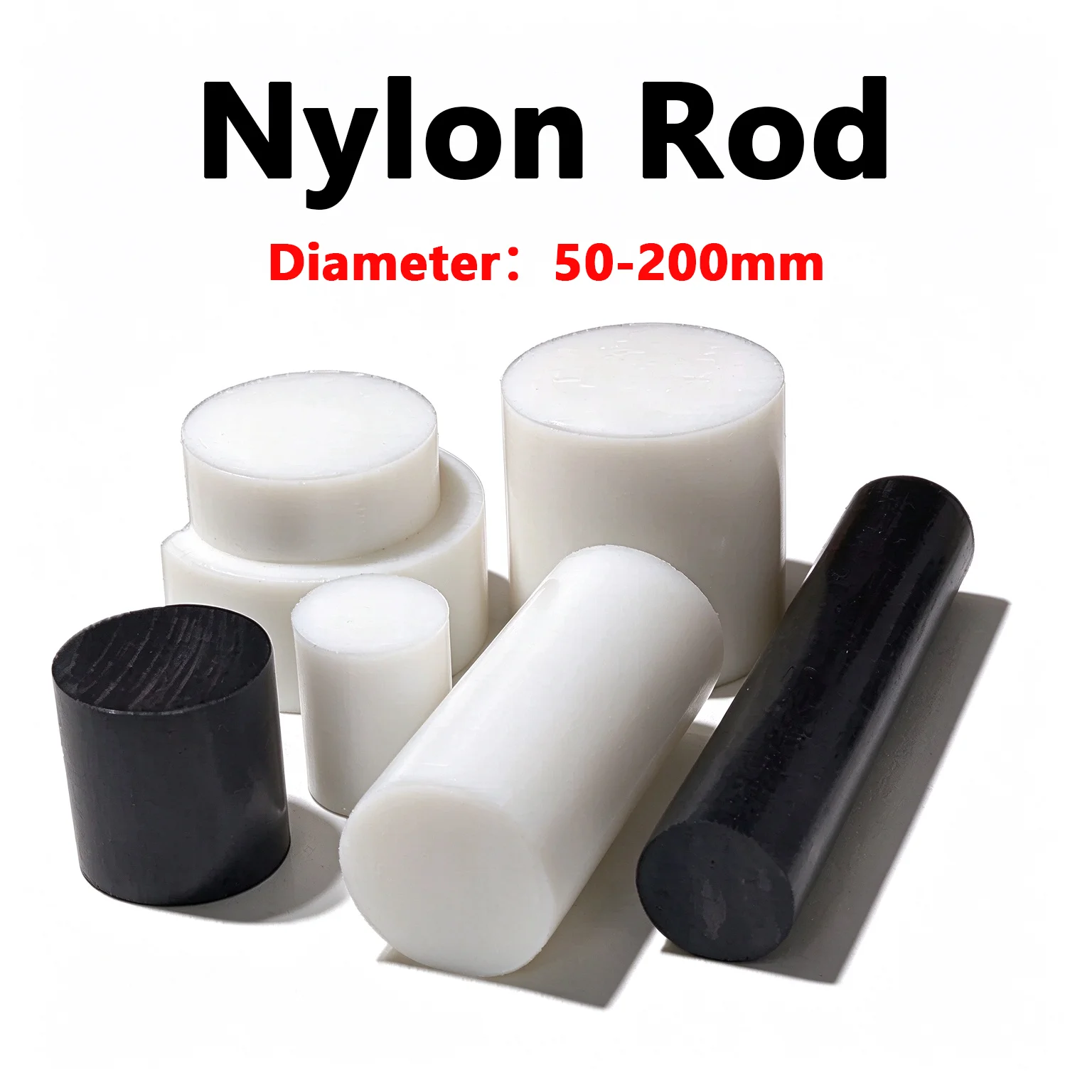 Pa6 Nylon Solid Round Bar High Strength Wear Resistant Plastic Rod Custom Cut Engineering Plastic Stick For Machining