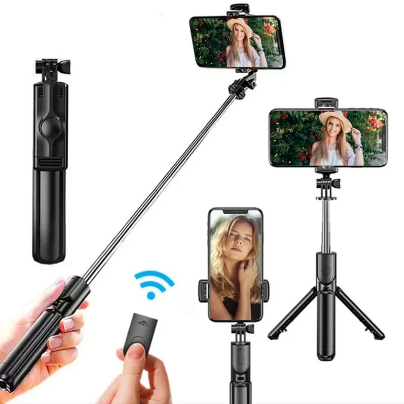 Roreta Wireless Selfie Stick Tripod Stand Bluetooth Remote Extendable Tripod for iPhone Mobile Phone Tiktok Live Streaming