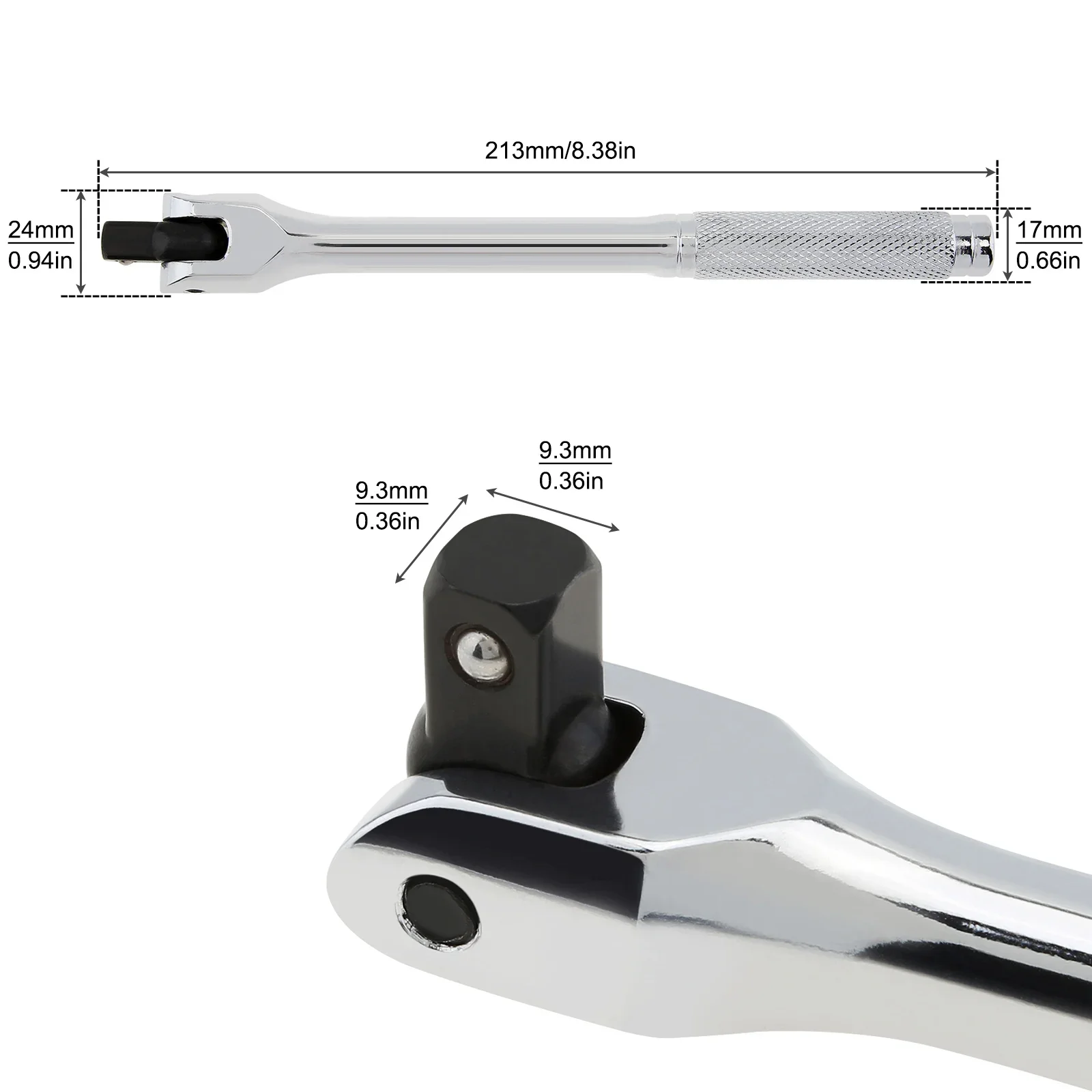 1/2F Rod 15/18 Inch Wrench long Force Bar Activity Head Socket Wrench with Strong Force Lever Steering Handle  Hand Tools