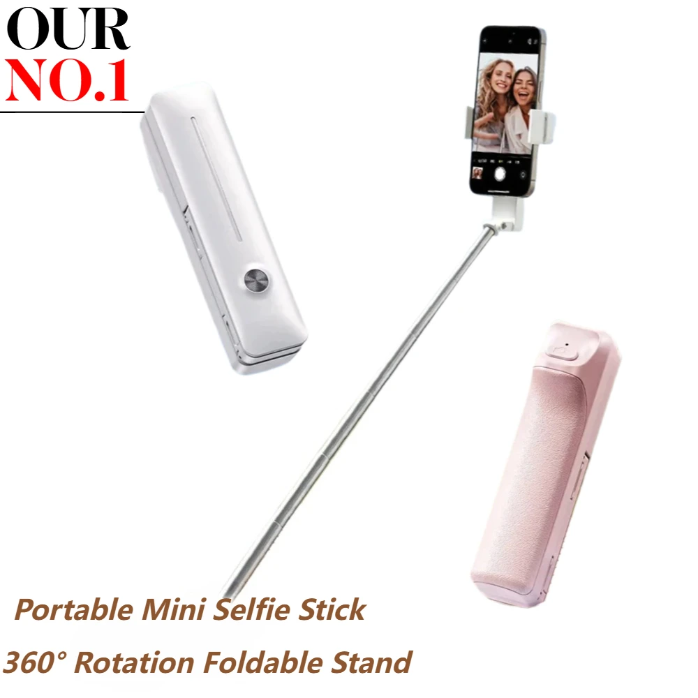 Portable Bluetooth Selfie Stick Wireless Handheld Foldable Retractable 360° Rotation Phone Holder Bracket Wite Remote For Live