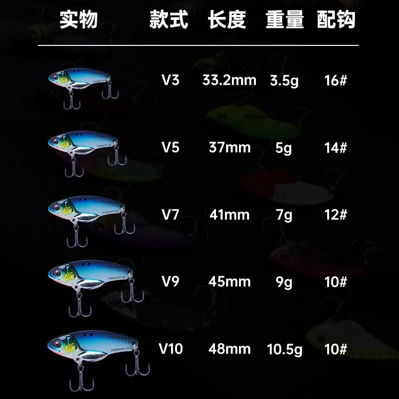 1pcs Xiaoyao2 Blade Lure 3.5g/5g/7g/10.5g Sinking Vibration Bait Artificial Vib For Bass Pike Perch Fishing Wobbler Fishing Lure