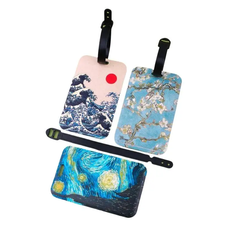 Ölgemälde-Gepäckanhänger aus Kunststoff, Künstlerischer Anti-Verlust-ID-Kartenhalter, Koffer-Rucksack-Gepäckzubehör, Geschenke – Detail 6