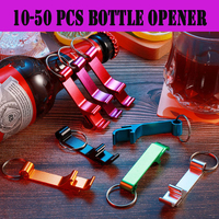 10-50Pcs Bottle Opener Keychain Aluminum Beer Bottle Openers Metal EDC Soda Keyring Tool Gift Accessories for Kitchen