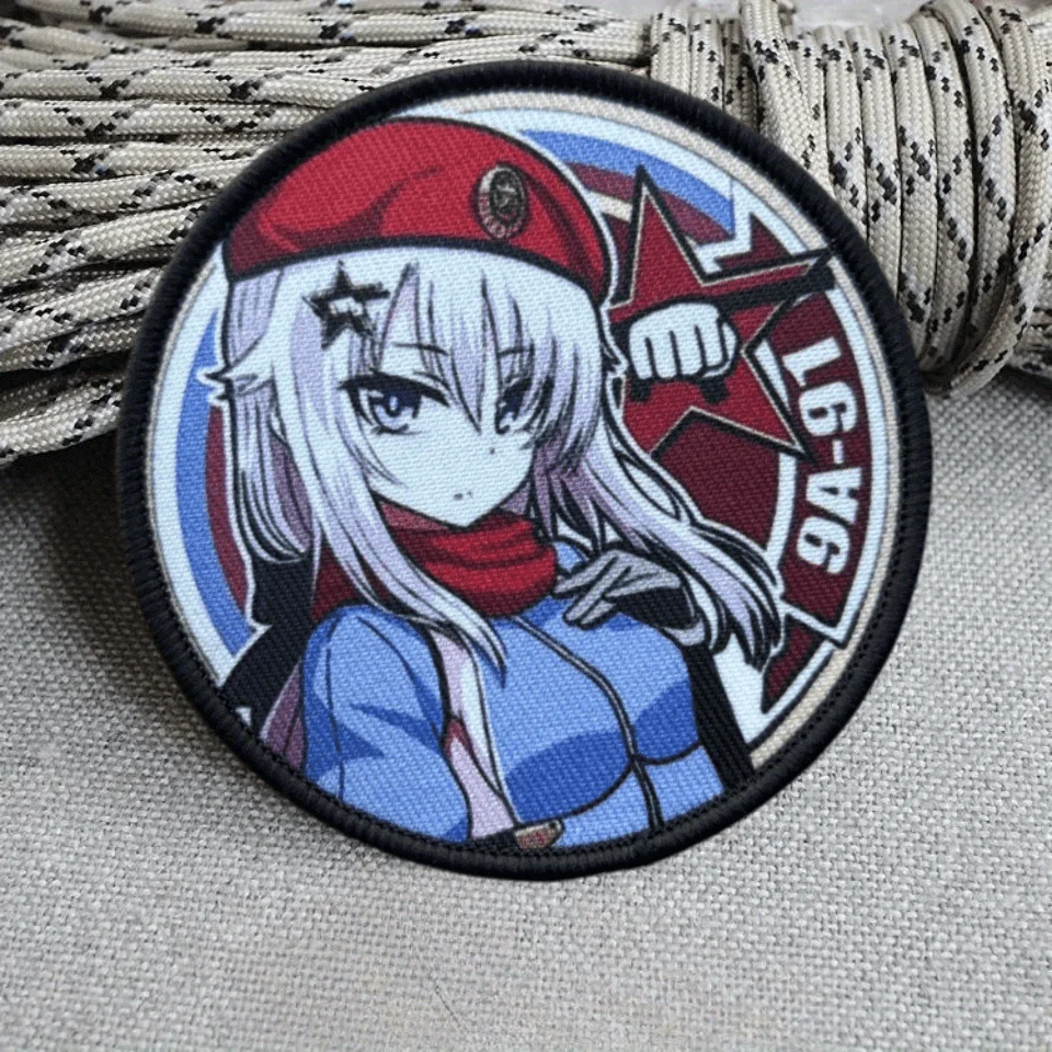 Girls' Frontline Tactical Patch Anime Gun Girl Printed Hook&Loop Patches Military Morale Badge Armband Backpack Vest Stickers